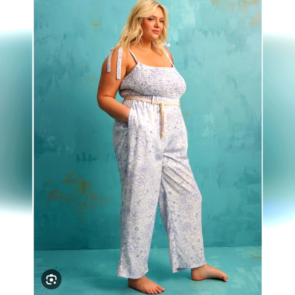 Smocked Jumpsuit 2X
